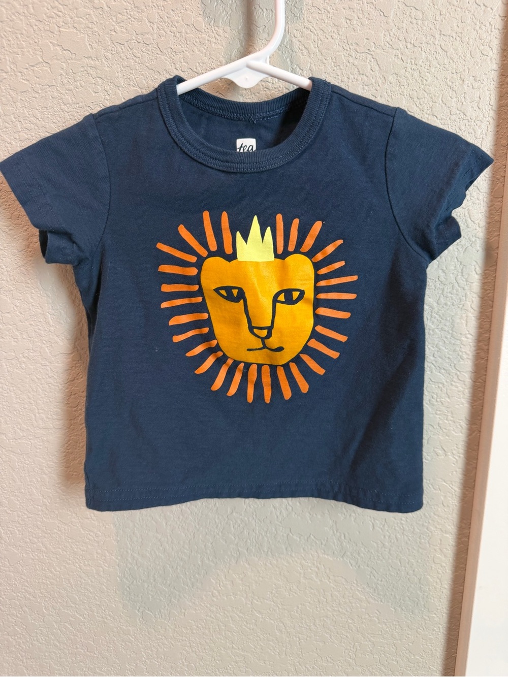 Tea Collection Navy Tee with Yellow & Orange Lion Graphic